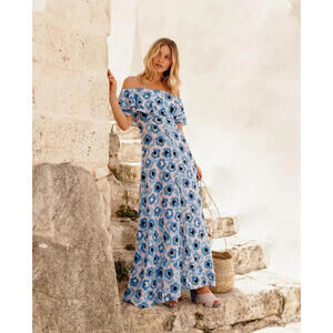 Mister Zimi Summer Spanish Dress Size AU 12 / US 8 Blue Floral Summer - NEW